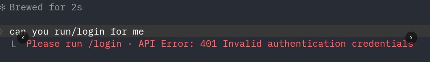 Terminal 401 authentication error